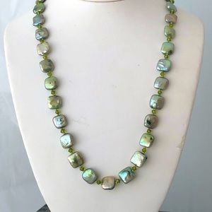Pearl and Swarovski Crystal Necklace with Sterling Silver Clasp